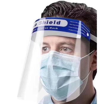 多功能雙面防霧防飛沫透明面罩成人款10個入(餐飲業服務業面罩 防疫 頭戴式透明防護面罩)