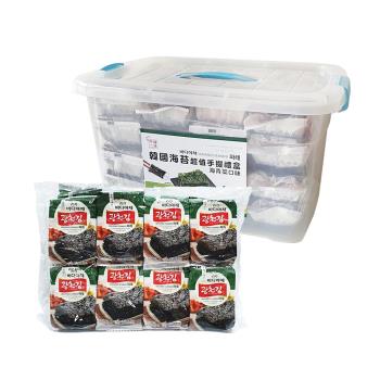 【韓味不二】廣川韓國海苔超值手提禮盒(海青菜口味)(5G*32)*2盒