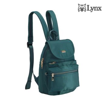 【Lynx】輕巧/多口袋/掀蓋設計後背包-湖水綠