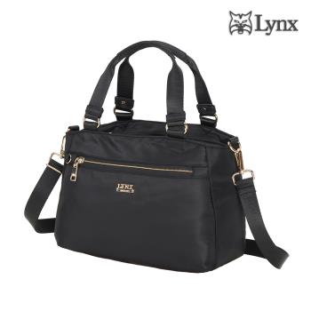【Lynx】2way多夾層手提、斜背兩用女包-黑色