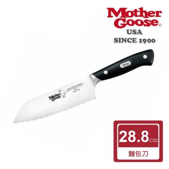 【美國MotherGoose 鵝媽媽】德國鉬釩鋼優質不鏽鋼 冷凍肉品刀/麵包刀28.8cm