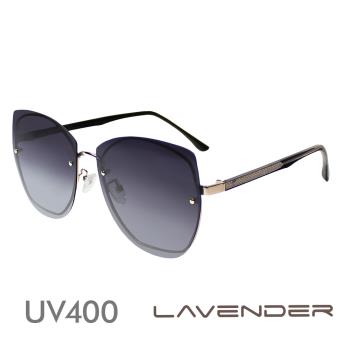 Lavender偏光片太陽眼鏡 多邊形個性鏡腳-漸層灰紫12103-C1