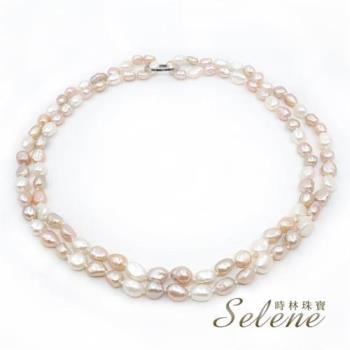 【Selene】高貴橘光淡水珍珠項鍊(多種穿戴搭配1)