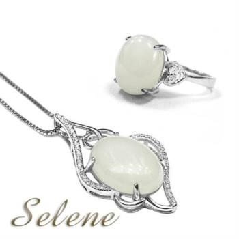 【Selene 珠寶】珍藏羊脂白玉項鍊套組(限量珍藏款)