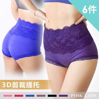 Pink Lady 3D包臀Q彈機能布 輕塑高腰內褲(買4送2) 共6件組(779)