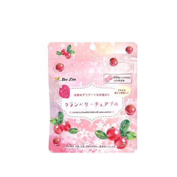 【BeeZin康萃】日本原裝進口蔓越莓+櫻花萃取口含錠x1 (500毫克/錠 ; 60錠/袋)
