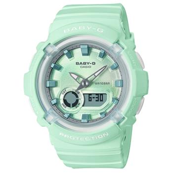 CASIO 卡西歐 Baby-G LA街頭設計 金屬光感雙顯手錶-薄荷綠(BGA-280-3A)