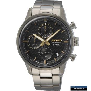 SEIKO 極速碳纖維紋 計時腕錶(8T67-00N0D)SSB391P1