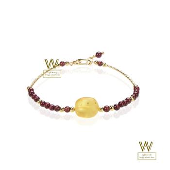 【w-jewelry】甜心金絞蜜紅石榴手鍊