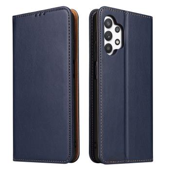 Fierre Shann 真皮紋 Samsung Galaxy A32 5G (6.5吋) 錢包支架款 磁吸側掀 手工PU皮套保護殼