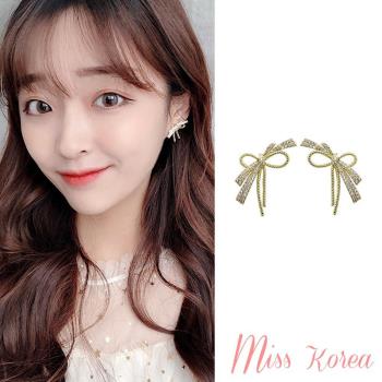 【MISS KOREA】韓國設計S925銀針仙女閃鑽蝴蝶鋯石耳環 (2色任選)