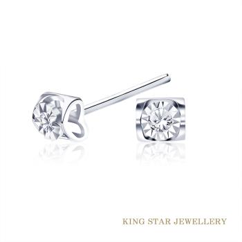 King Star 心心相印18K金鑽石耳環
