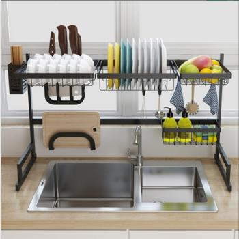AOTTO 升級款伸縮不銹鋼水槽瀝水架(廚房收納架 置物架)