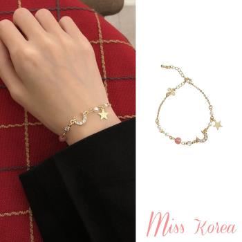 【MISS KOREA】韓國設計夢幻彩石閃鑽星月手鍊
