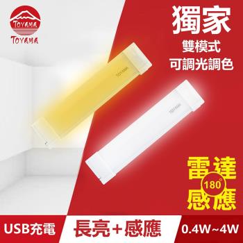TOYAMA特亞馬TS3磁吸USB充電可調光雙模式長亮＋感應LED燈0.4W~4W 雙模式(長亮照明、感應照明)