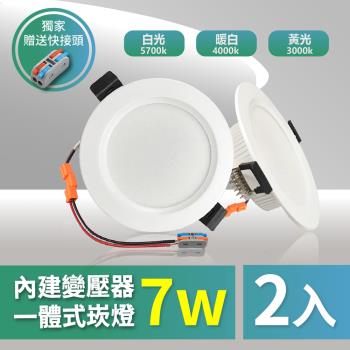 【青禾坊】好安裝系列 歐奇 TK-AE001 OC 7W 7.5cm LED崁燈 保固兩年 (2入)