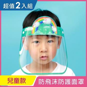 【iRoom優倍適】全面防疫*防飛沫防霧隔離防護面罩-頭戴式兒童款《超值2入》