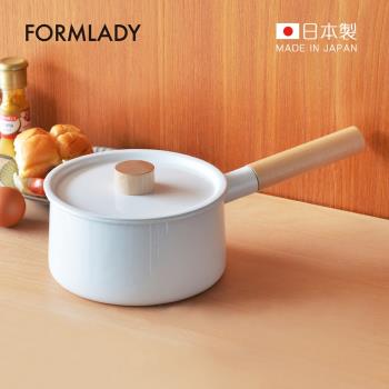 日本FORMLADY 小泉誠 kaico日製原木單柄琺瑯牛奶鍋(附蓋)-2.2L