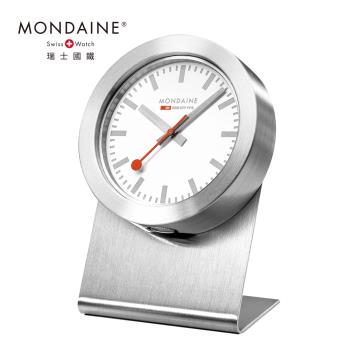 【MONDAINE 瑞士國鐵】PURE系列磁鐵兩用鐘 – 銀色 5cm CLOCK66082BV