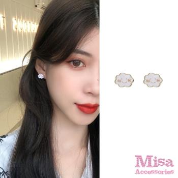 【MISA】韓國設計S925銀針可愛小雲朵造型耳環