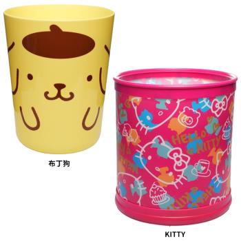 日本進口HELLO KITTY凱蒂貓布丁狗置物筒收納筒垃圾桶 483237【卡通小物】