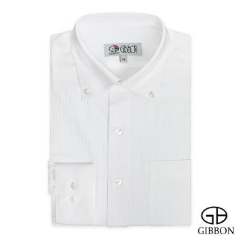 GIBBON 嚴選商務條紋長袖襯衫‧白色