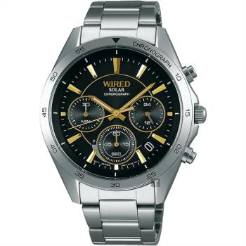 WIRED 東京玩家太陽能計時手錶-黑/40mm(AY8028X1/VR42-0AB0D)