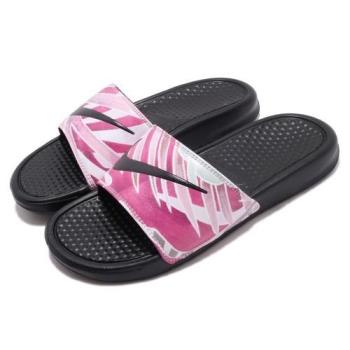 NIKE WMNS BENASSI JDI PRINT 拖鞋 輕量 黑粉 618919030【TOP QUEEN】