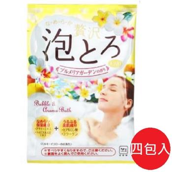 日本 牛乳石鹼 溫泉物語 奢華泡泡入浴劑 雞蛋花香 30g-4包入