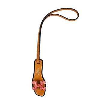 HERMES 奧蘭涼鞋蜥蜴皮革吊飾(紅)