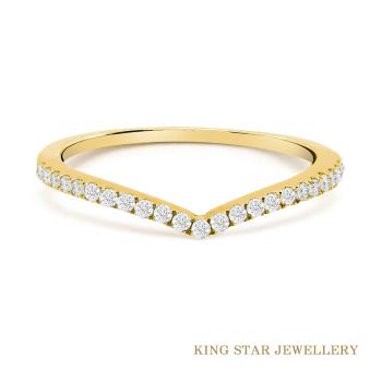 King Star 簡約鑽石18黃K金線戒