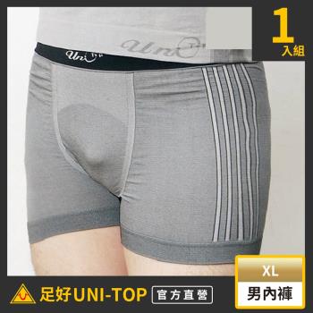 【UNI-TOP 足好】697竹炭銀纖維超細男內褲(平口)-XL-抑菌.除臭.透氣