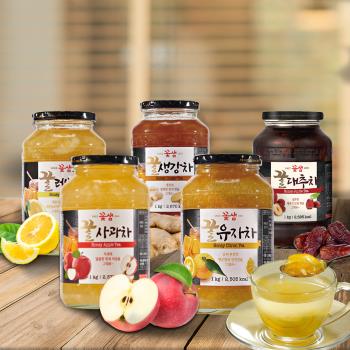 【韓味不二】花泉蜂蜜柚子茶3罐優惠(1kg/罐) (蜂蜜柚子茶/蜂蜜蘋果茶/蜂蜜檸檬茶/蜂蜜紅棗茶/蜂蜜薑母茶) 100%韓國原裝進口