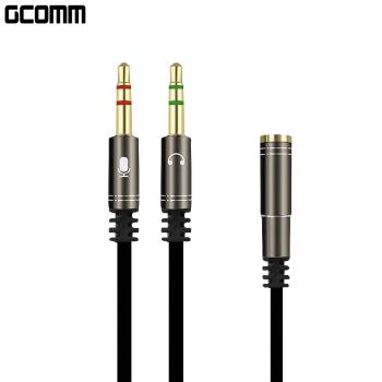 GCOMM 3.5mm鋁合金 2公轉1母 耳機麥克風 音源轉接線
