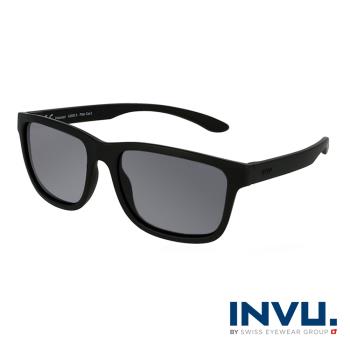 【INVU】瑞士方框運動感偏光太陽眼鏡(黑色) A2000A