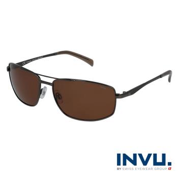 【INVU】瑞士成熟感飛行員偏光太陽眼鏡(槍色) B1011B