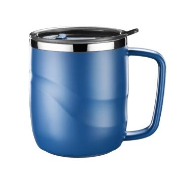 【PUSH!】餐具廚房用品 304不銹鋼馬克杯辦公室杯子防燙咖啡杯保溫水杯E167-1藍色