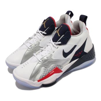 Nike 籃球鞋 Jordan Zoom 92 GS 女鞋 海外限定 喬丹 避震 美國隊 大童 白 紅 CN9138-101 [ACS 跨運動]