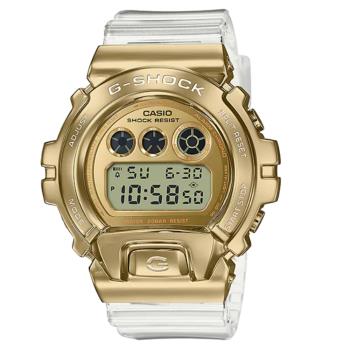CASIO G-SHOCK 奢華金x透明錶帶電子腕錶 GM-6900SG-9