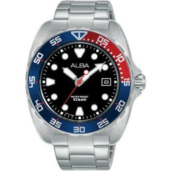 ALBA 雅柏 潛水風格水鬼造型腕錶/藍紅/44.7mm (VJ42-X317D/AS9M99X1)