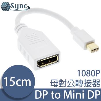 UniSync DisplayPort母轉Mini DisplayPort公轉接器 白/15cm