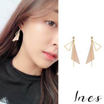 【INES】韓國設計復古幾何簡約三角形時尚耳環