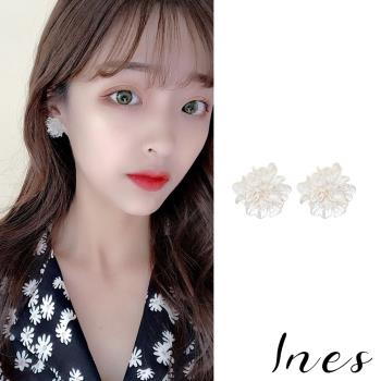【INES】韓國設計S925銀針氣質立體花朵造型耳環