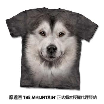 【摩達客】美國進口The Mountain 自然純棉系列  哈士奇雪橇犬臉 T恤