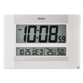 SEIKO 精工 溫溼度顯示 座掛兩用電子鐘(QHL088W)