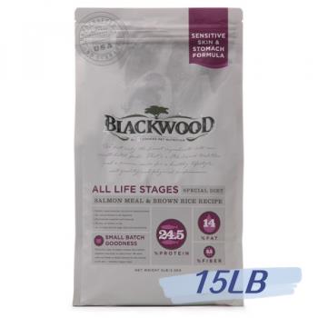 BLACKWOOD 柏萊富 功能性全齡 腸胃保健配方(鮭魚+糙米)15lb - BL44015_(狗飼料)