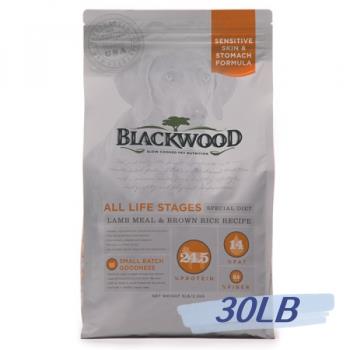 BLACKWOOD 柏萊富 功能性全齡 護膚亮毛配方(羊肉+糙米)30lb - BL33030_(狗飼料) 