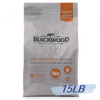 BLACKWOOD 柏萊富 功能性全齡 護膚亮毛配方(羊肉+糙米)15lb - BL33015_(狗飼料)