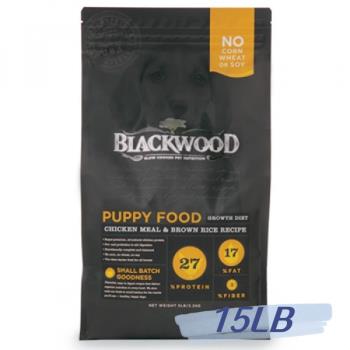 BLACKWOOD 柏萊富 特調幼犬成長配方(雞肉+糙米)15lb -  BL01015_(狗飼料) 效期：20241118
