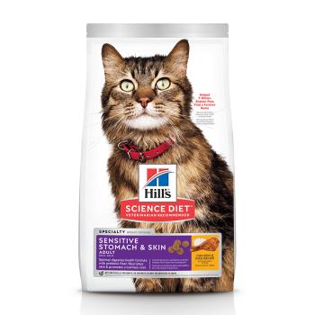 Hills 希爾思 寵物食品 敏感胃腸與皮膚 成貓 雞肉與米 1.58公斤 (飼料 貓飼料) 效期：20240930